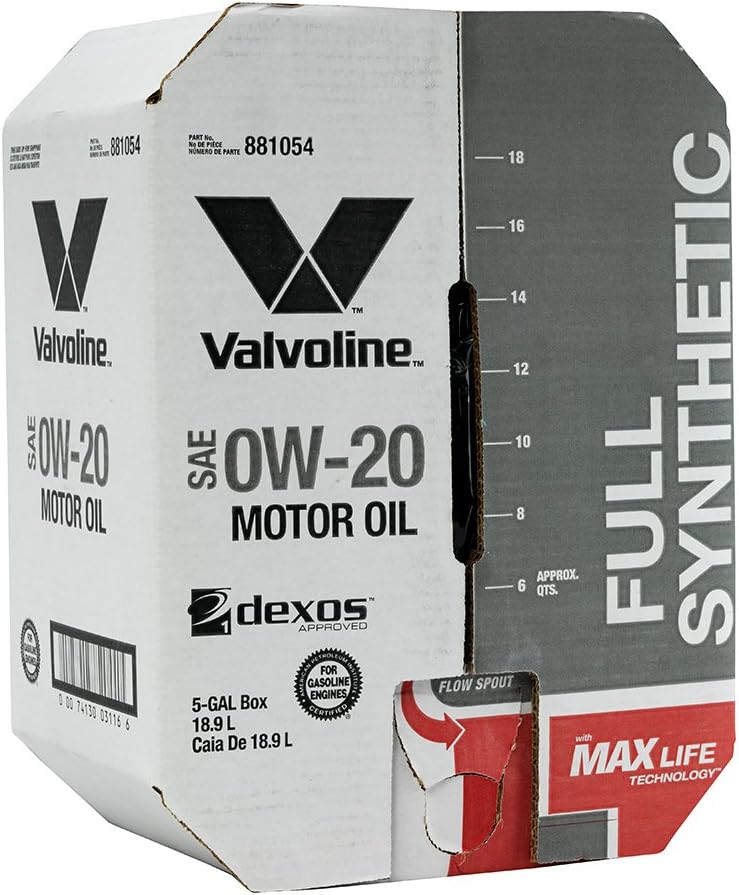 Valvoline 881054 0W-20 Full Synthetic High Mileage Motor Oil - 5 Gal Advanced Bay Box, 5 gallon, 1 Pack 2
