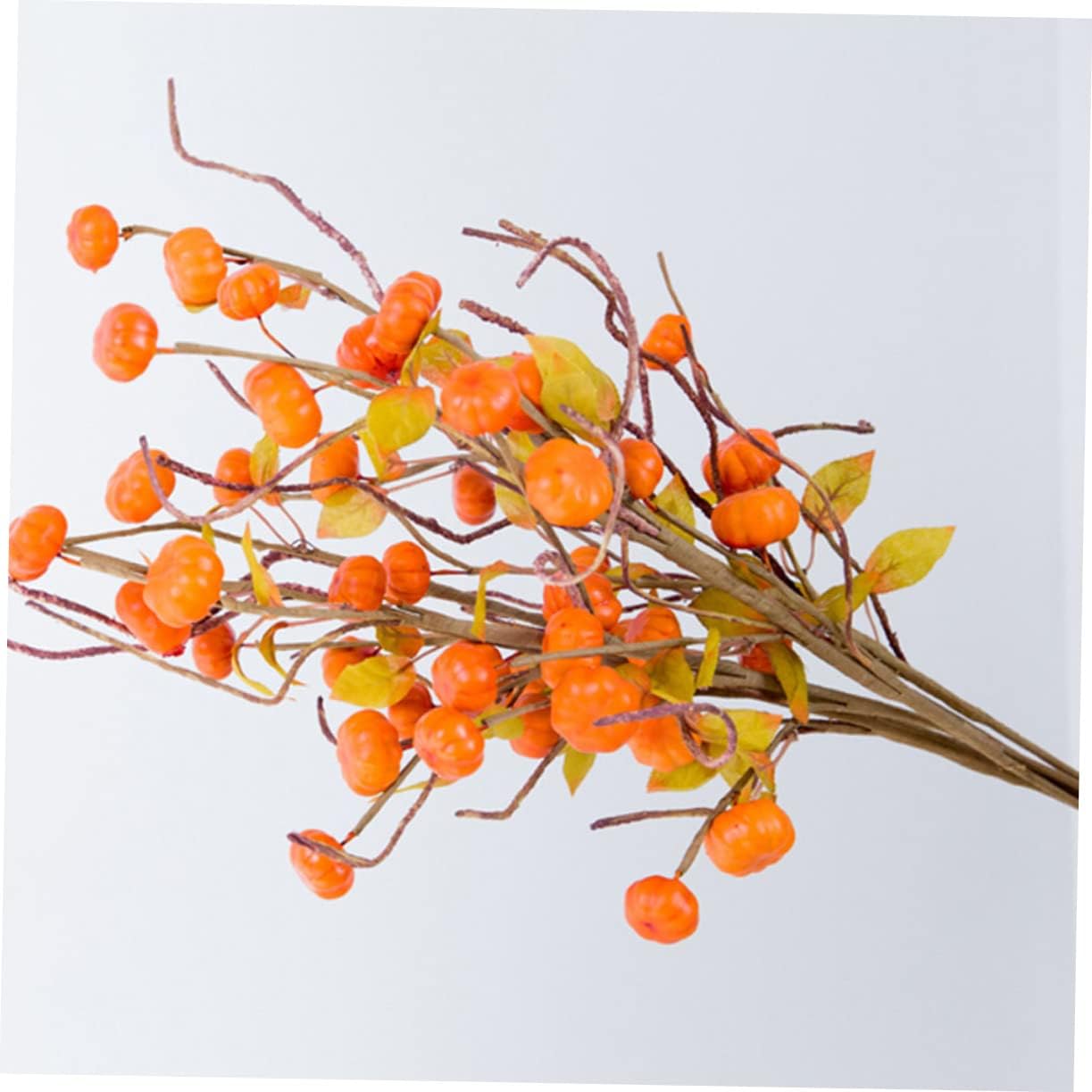 PRETYZOOM 12pcs Artificial Pumpkin Berry Stems for Fall Decor Faux Pumpkin Branches for Thanksgiving Centerpieces Realistic Vase Fillers for Autumn and Halloween Arrangements