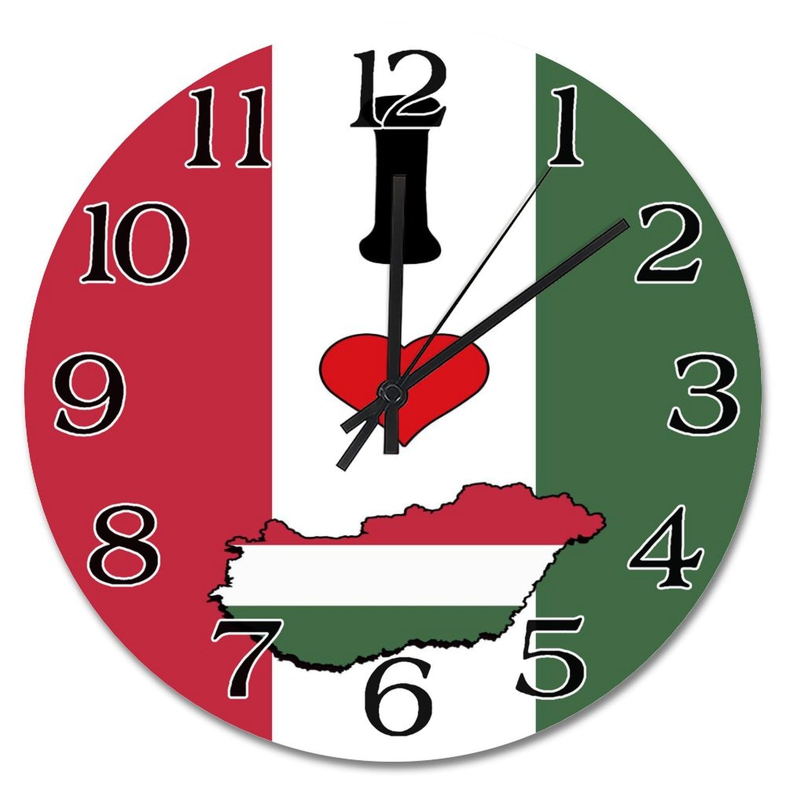 Horloge murale Hongrie décorative ronde rustique à piles 30cm