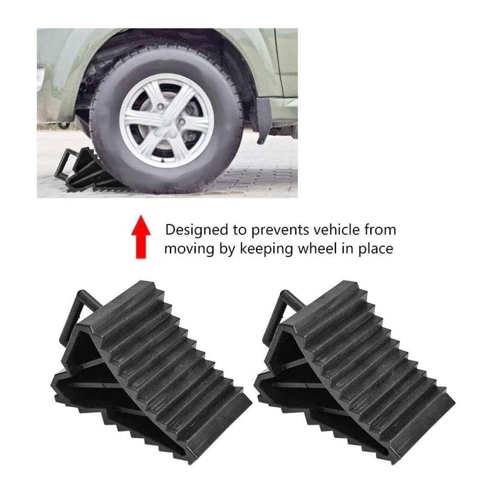 1 szt. Stabilizator przyczepy samochodowej Trójkątny klin parkingowy | Plastikowy stabilizator kół z klinami