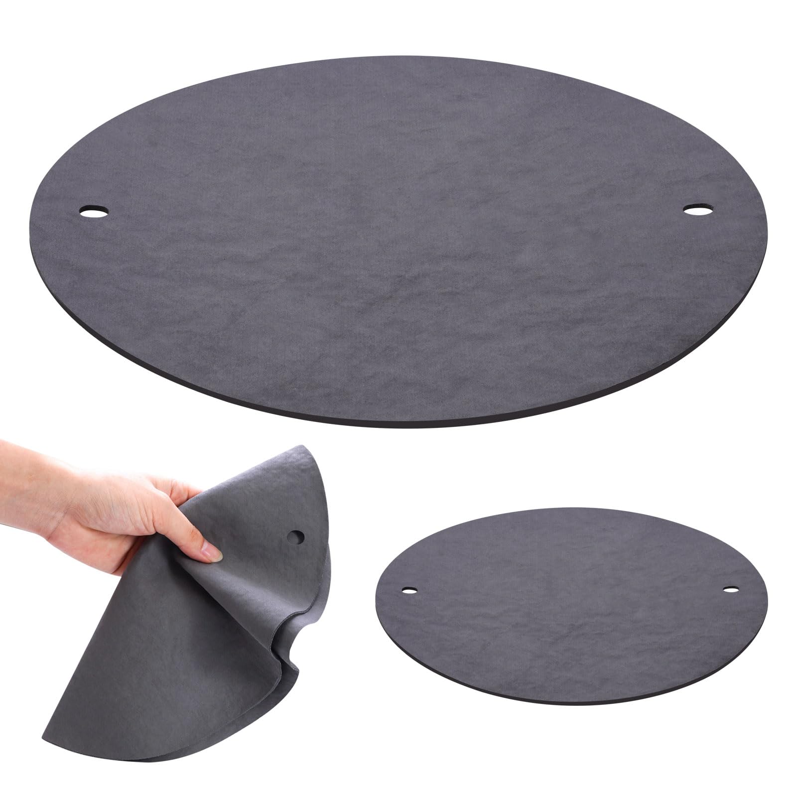 LEOLIO 12 inch BatMate for Pottery and Ceramics, Upgraded Round Clay Throwing Cloth for Making Pottery Ceramics, Bat Mat for Pottery Tools & Pottery Machine Accessories (Black)