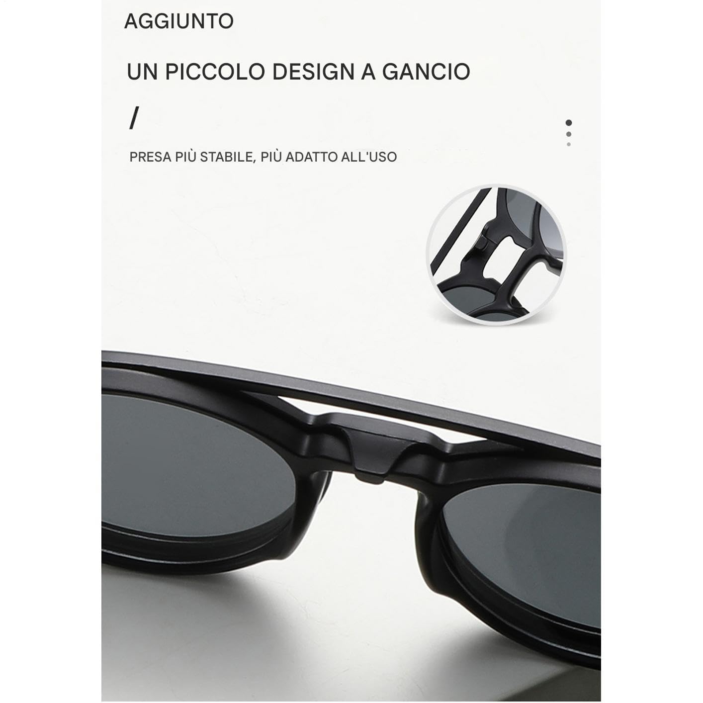 Lunettes de soleil magnétiques - Clip polarisé sur verres de protection UV, anti-éblouissement rétro, design à cadre élégant, coupe confortable légère | idéal pour les hommes femmes nottu