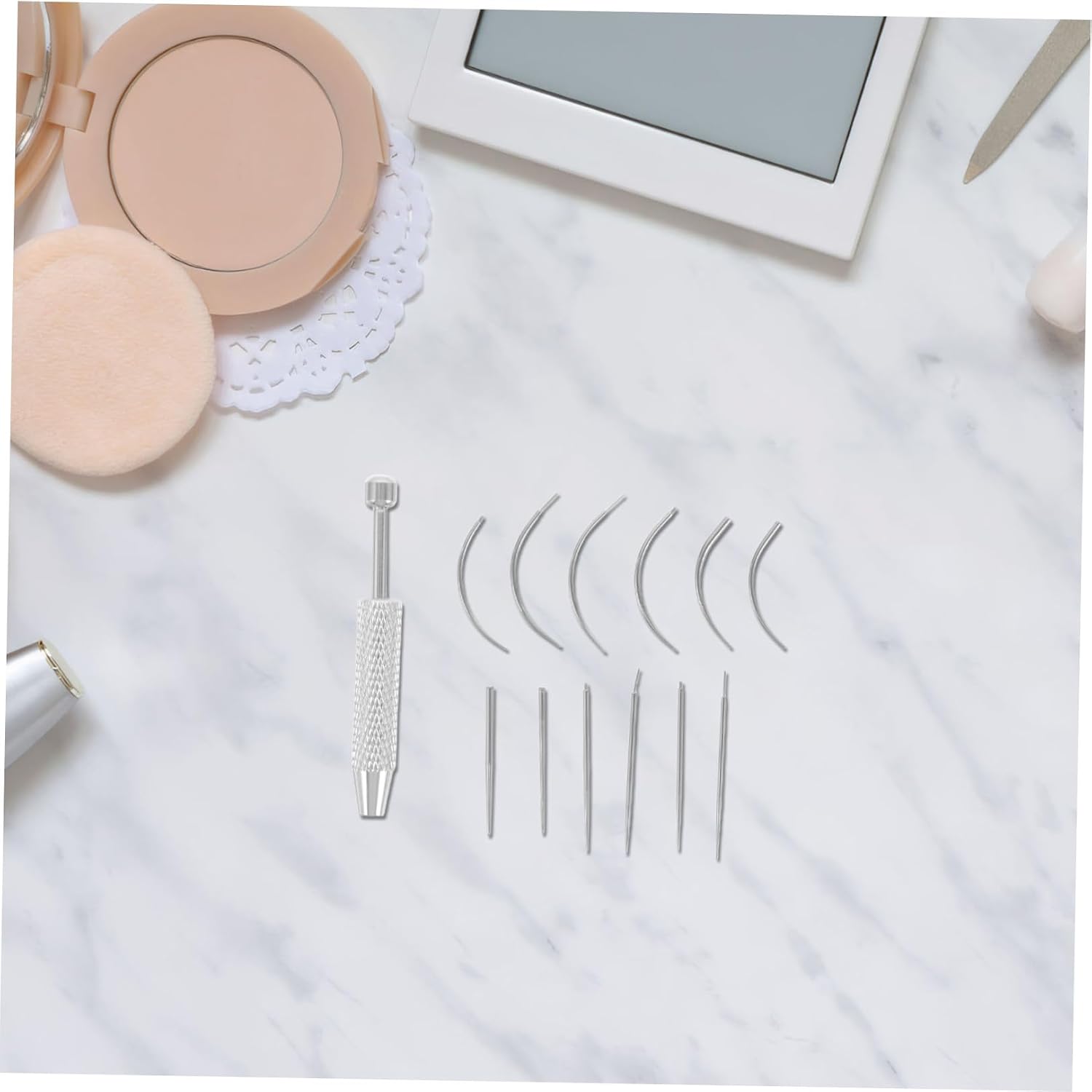 GALPADA Stainless Steel Piercing Taper Ball Grabber Tool with 16g 18g Threadless and Threaded Insertion Pins for Body Jewelry and Ear Piercing, Sturdy and Resistant to Deformation