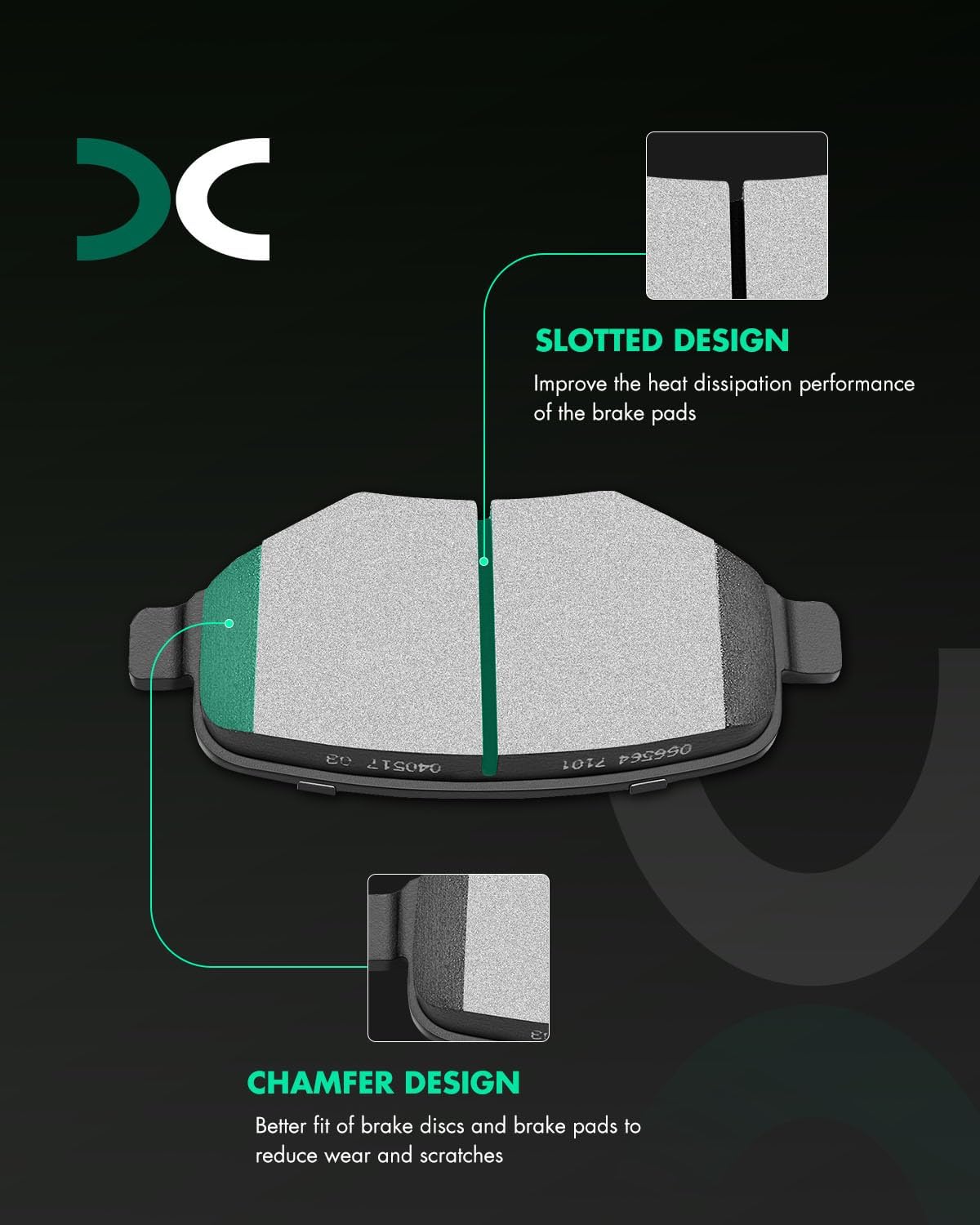 SCITOO D1377 Rear Ceramic Brake Pads Sets Fit For Ford For Edge/For Explorer/For Flex/For Police Interceptor Utility/For Taurus,For Lincoln MKS/MKT/MKX