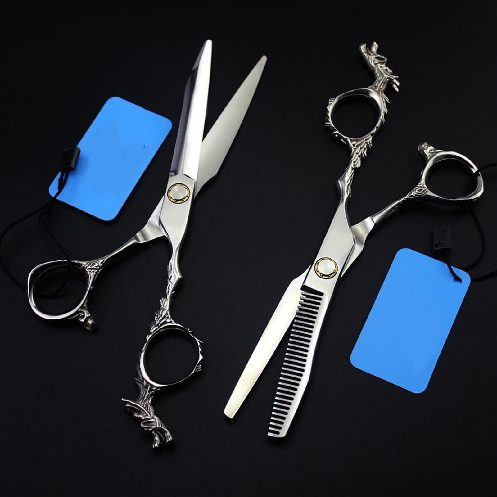 Professionelle Friseurschere Mit Lagerschraube, Schere Für Friseure, Drachengriff, Flacher Schnitt, Effilierschere,Set Keine Tasche