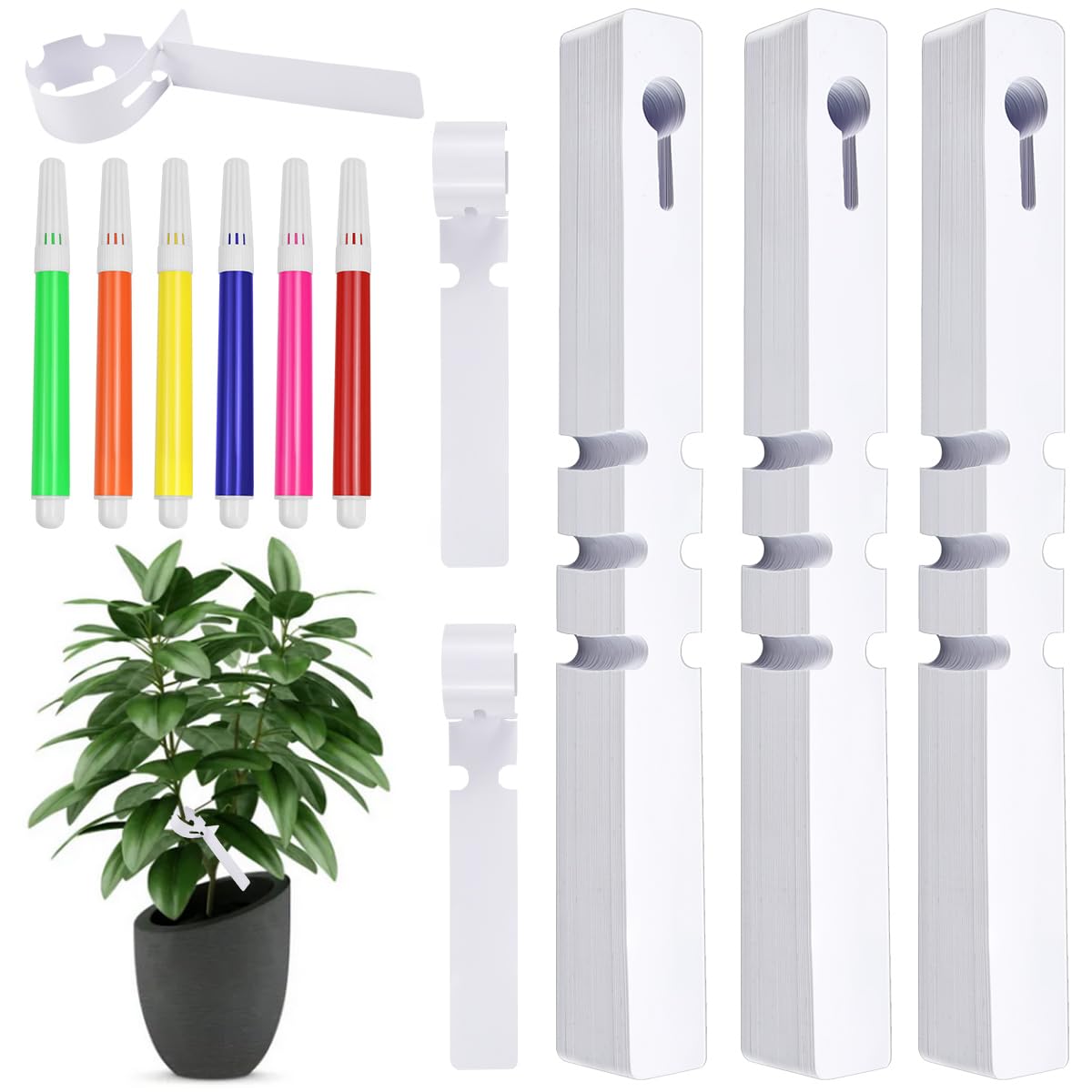 300 Étiquettes De Jardin Réutilisables - 6 Couleurs Avec Stylos - Pour Plantes, Semis, Arbres - PVC Résistant