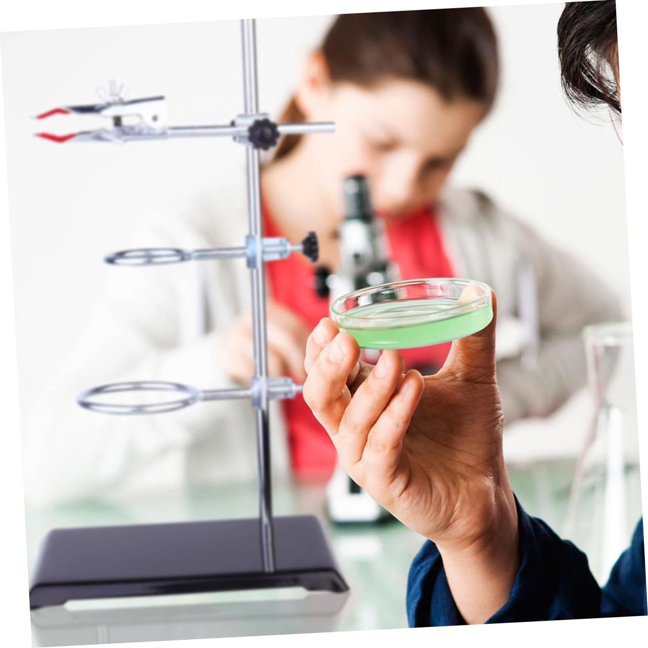 Alipis Metall-laborstativ Aus Eisen Ringklemme Und Trichterhalter Stabiles Tischstativ Mit Klemmen Für Chemielabor Reagenzglas-klemmenständer Und Laborstützringe
