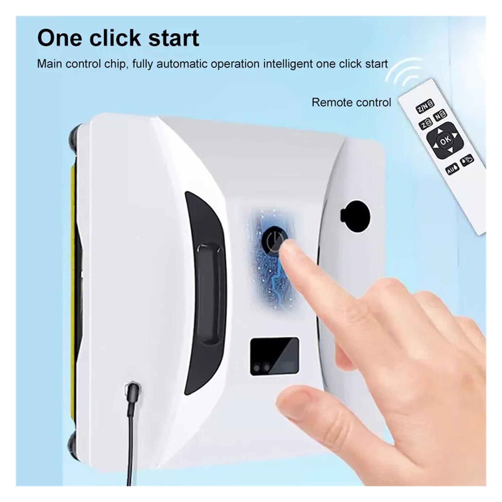 Robot Nettoyeur de vitres avec Jet d'eau Intelligent et télécommande pour vitres et carrelages de Grande Hauteur, Plusieurs Modes