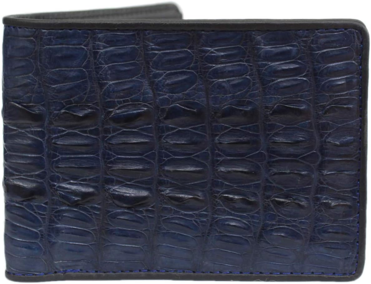 Genuine Crocodile Skin Men's Bifold Wallet - Handmade Luxury Leather Wallet, Dark Brown
