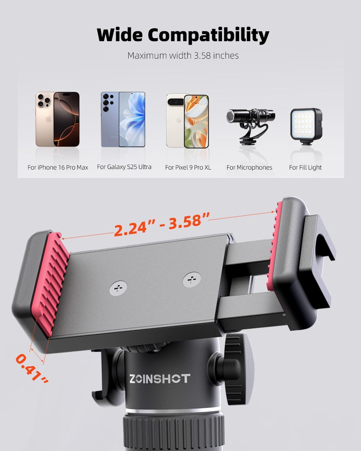 Mini Tripod, Lightweight Phone Tripod with Remote, Portable Selfie Stick for iPhone with Cold Shoe & Phone Holder, Extendable Cell Phone Stand Compatible with iPhone/Android/GoPro/Insta360