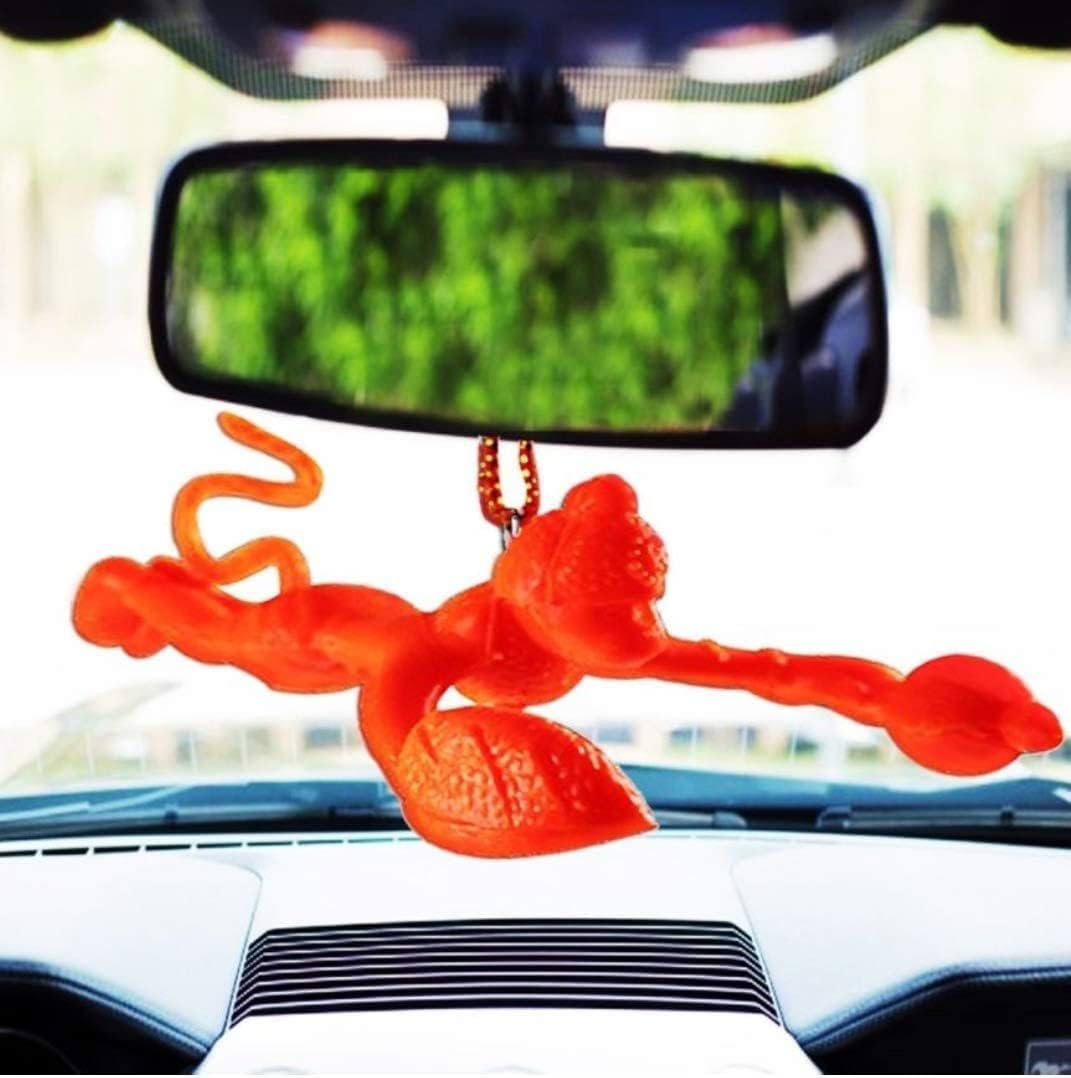 Orange Flying Hanuman Ji and Panchmukhi Hanuman Hanging Idol Set, Car Mirror Decor, Wall and Door Hanging, Plastic, Pack of 2 image 3