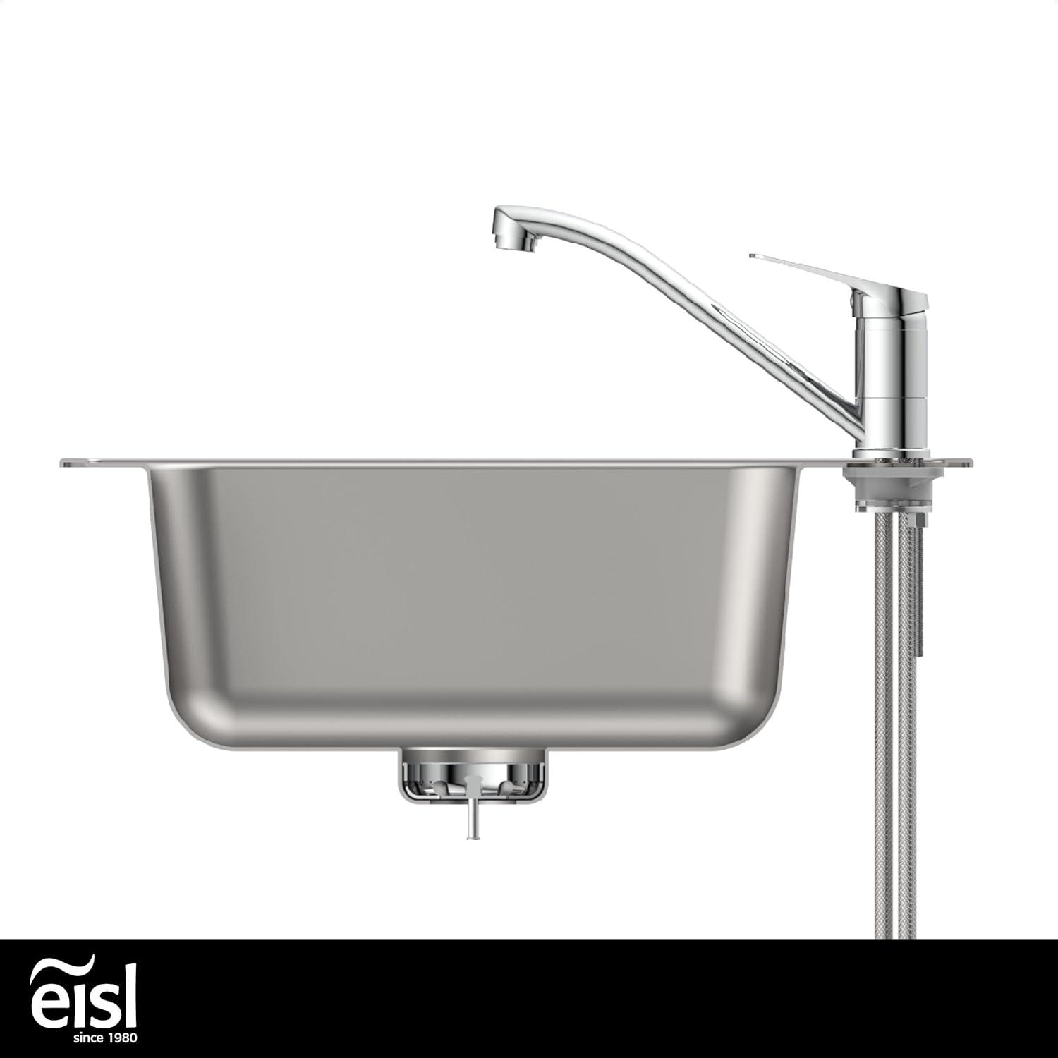Side view of EISL Speed NI182SCR Tap installed on a sink