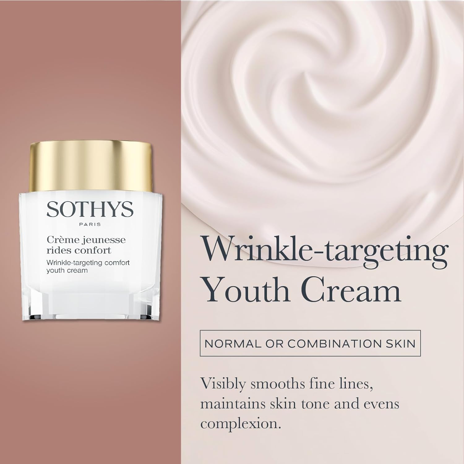 SOTHYS Wrinkle-Targeting Youth Cream Comfort | Firming Anti-Wrinkle Face Cream for Fine Lines | For Normal to Dry Skin