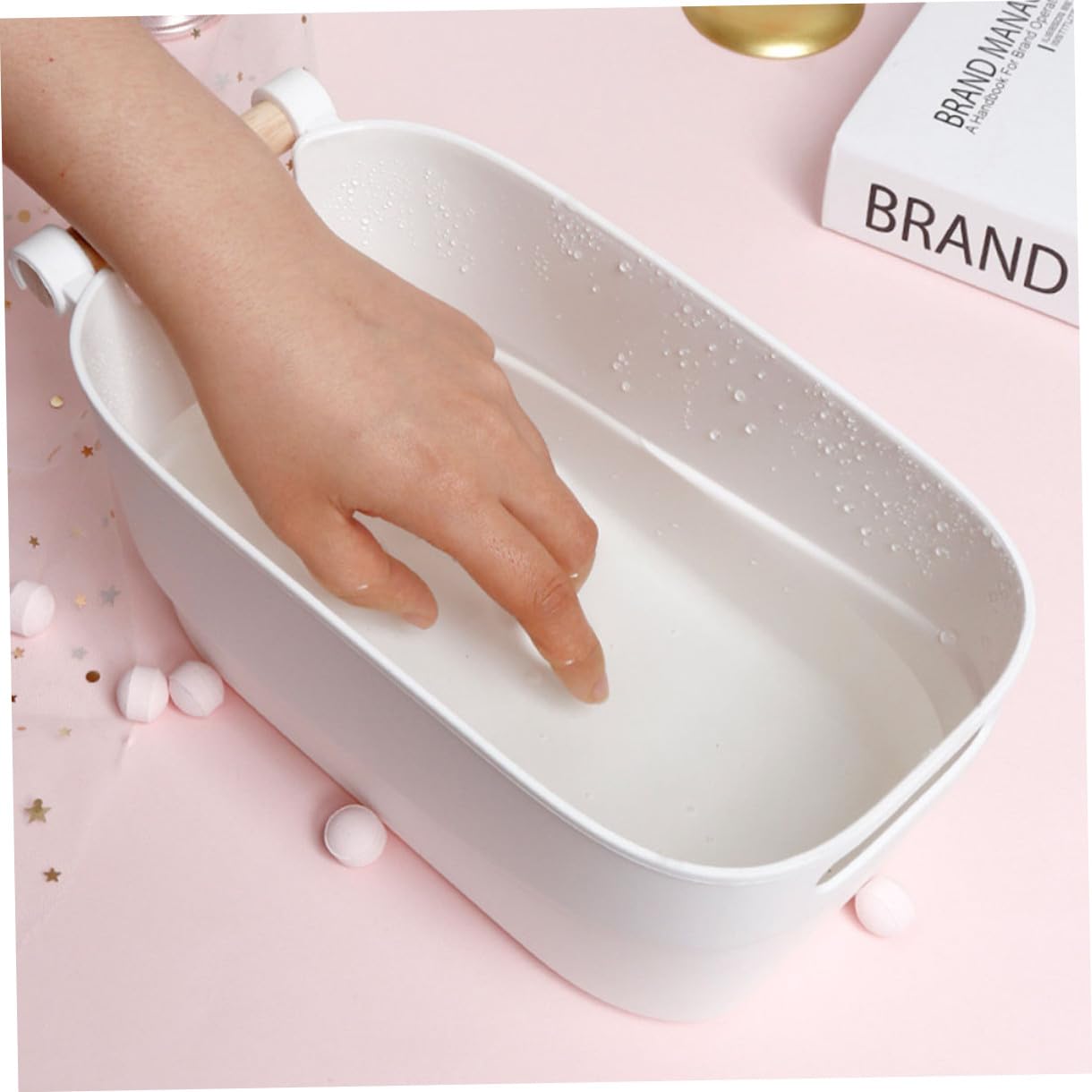 BETOOKY Ciotola per Ammollo in Stile Giapponese Resistente e Delicata sulla Pelle Bianco in Pp Unghie per Manicure Professionale e Saloni di Nail Art