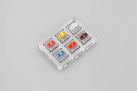 Acrylic Switch Tester 2X3 Kailh Choc Low Profile Switch Brown White red Dark Yellow Blue Orange SMD RGB for Mechanical Keyboard (Acrylic Choc Switch Tester x1)