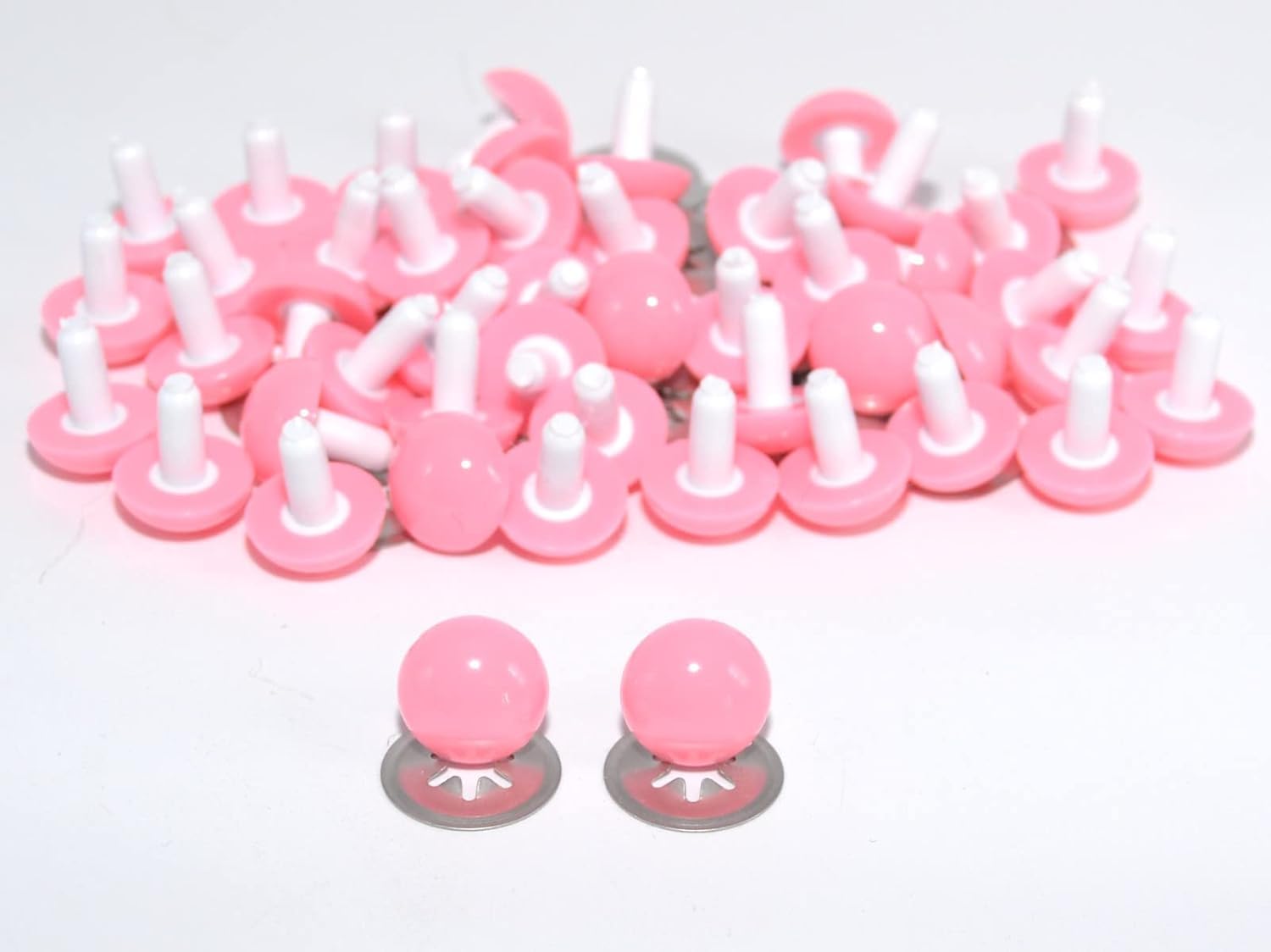 celloexpress 18mm Solid Pink Safety Eyes with Metal Backs for Teddy Bear/Animal Soft Toy Making - Pack of 25 Pairs