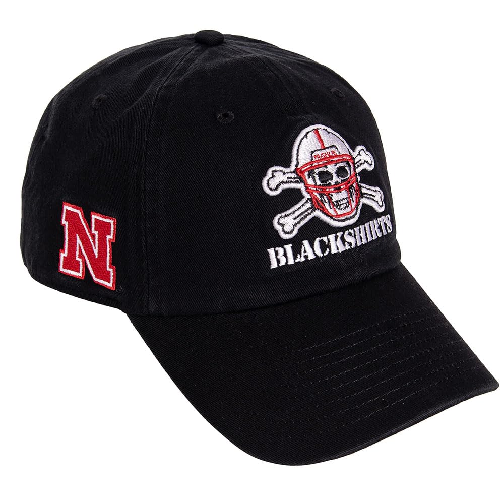 Desert Cactus University of Nebraska Baseball Hat Huskers GBR NU Brimmed Embroirderd Hats Cap Adjustable Cloth Strap Adult (Style E1) Black, Black, One size