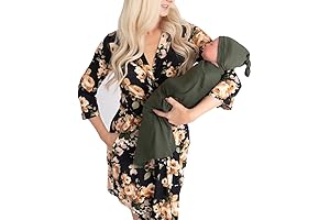 Mom and Son Matching Hospital Outfits: Robe, Swaddle, Blanket, and Hat Set