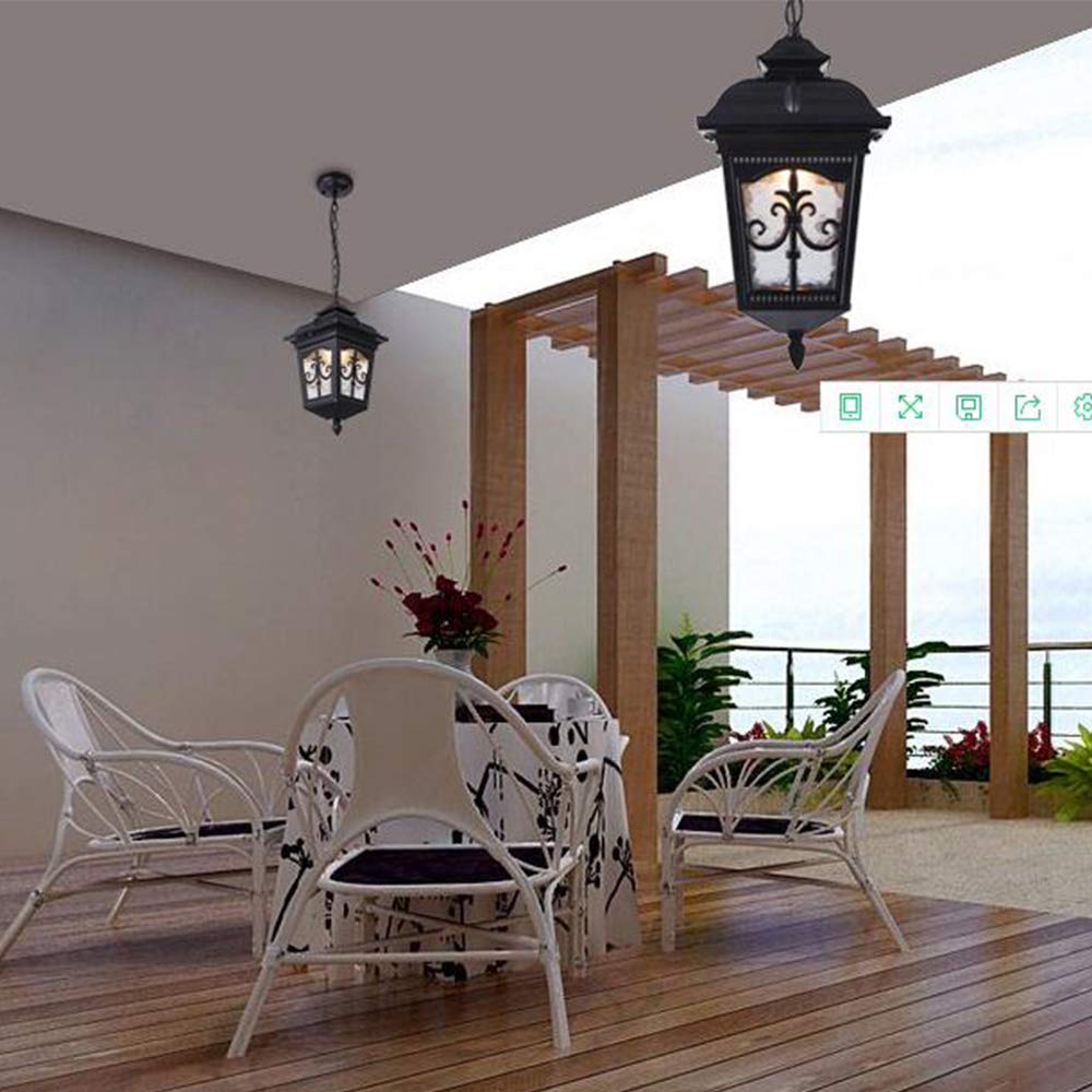 Buiten hanglamp Sicar/Dario zwart, heldere afdekking, E27 CCT