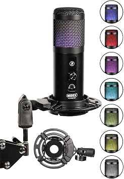 Midex V5 RGB Set USB Player and Streamer Microphone Condenser Studio (Registration Gaming Tiktok Twitch Live broadcast Discord Youtube)