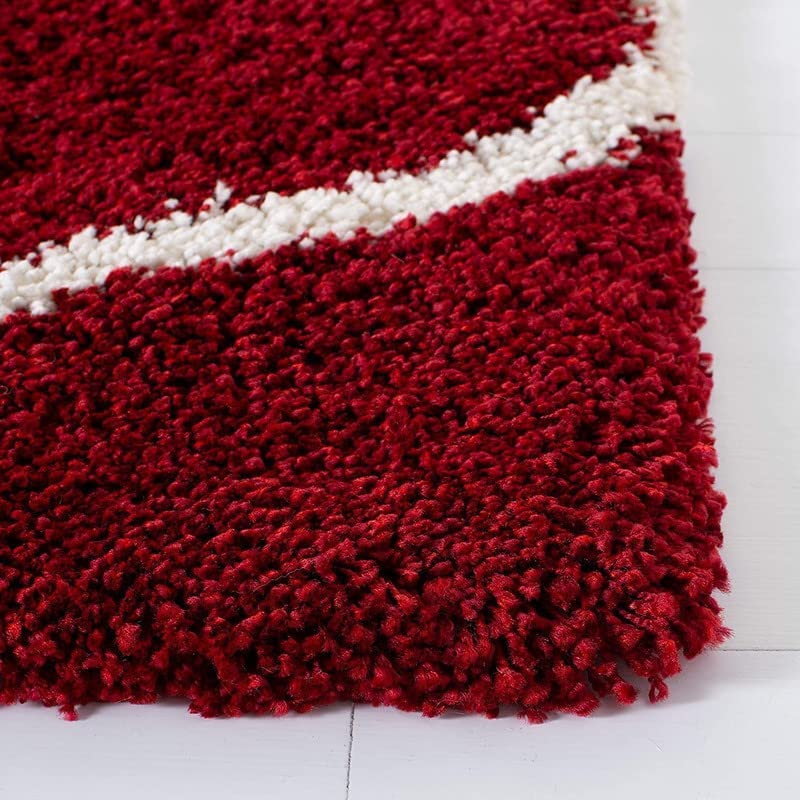 Image of Shaggy Carpet for Living Room 9 X 12 FEET Fluffy Plush Area Rug, Thick Fur Floor Carpet Modern Cozy Rug for Home Decor, Kids Room Bedside Hall, Durable Comfortable Shaggy Rug (RedIvory)