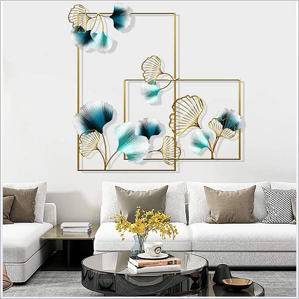 Decoración de Pared Exquisita escultura decoración de pared estilo casa de campo moderna y ligera decoración de pared de metal de lujo, decoración de pared de hierro forjado 3D, escultura de pared, de