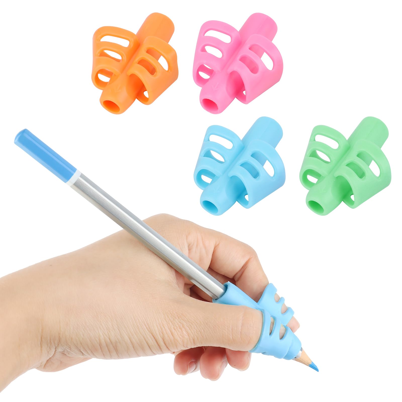 UKOFEW 4 Piezas Ayuda para Escribir con Lápiz para Niños, Agarrador de Lapiz, Adaptador Lapiz para Niños, Adaptador Lapiz para Niños Herramienta, para Niños Lápices Corrección de Postura