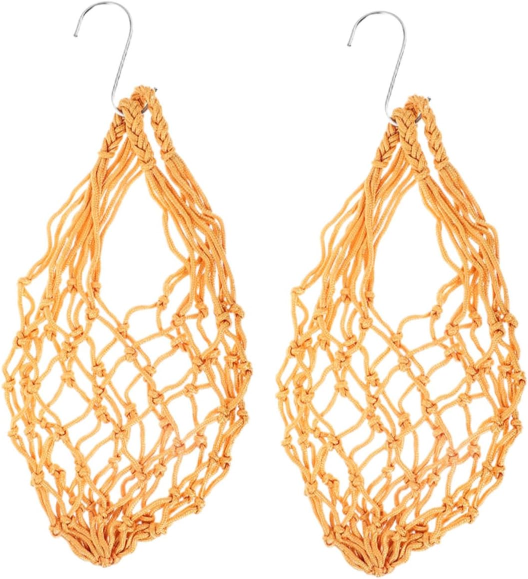 BESPORTBLE 3sets Hanging Chicken Cabbage Feeder Net Bag Safe Poultry Feeding Tool for Vegetables and Fruits Hooks for Chicken Coop and Feeding