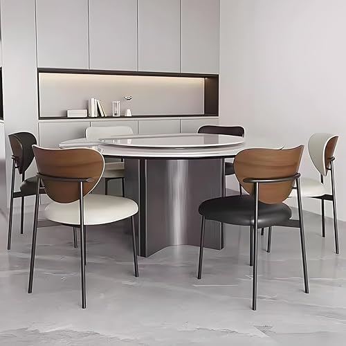 Miniatura 9 de YVYKFZD Dining Chairs Set, Kitchen Chairs with Curved Backrest and Metal Legs, Farmhouse Dining Room Chair, Upholstered Leather Living Room Chair,