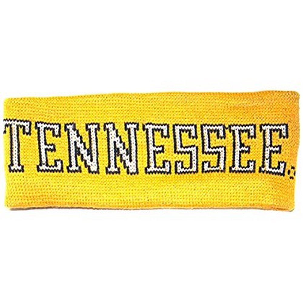 NCAA Licensed Tennessee Volunteers Light Orange Knit Outlined Team Name Sweatband Headband