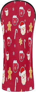 Golf Club Head Cover for Wood Driver Hybrid PU Leather Golf Accessories Head Covers with Interchangeable Tags, Santa Claus Faces
