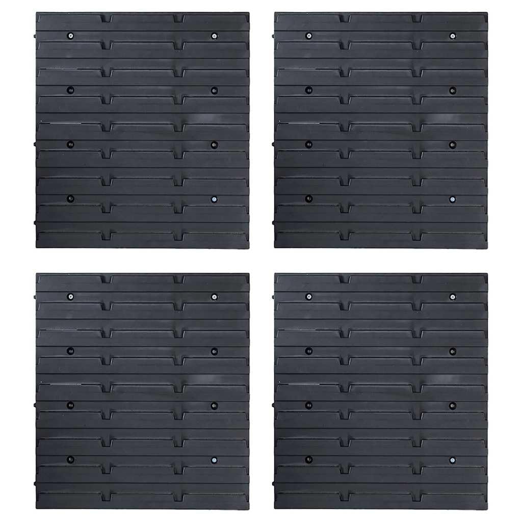 Wandregal mit 30 Boxen & 4 Platten für Kleinteile, Rot Schwarz