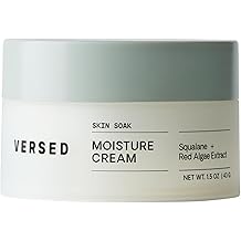 Versed Skin Soak Rich Moisture Face Cream - Daily Facial Moisturizer with Squalane Oil, Hyaluronic Acid, Vitamin E + Red Algae - Smooth, Non-Greasy Night Cream for Aging, Dry Skin - Vegan (1.5 oz)
