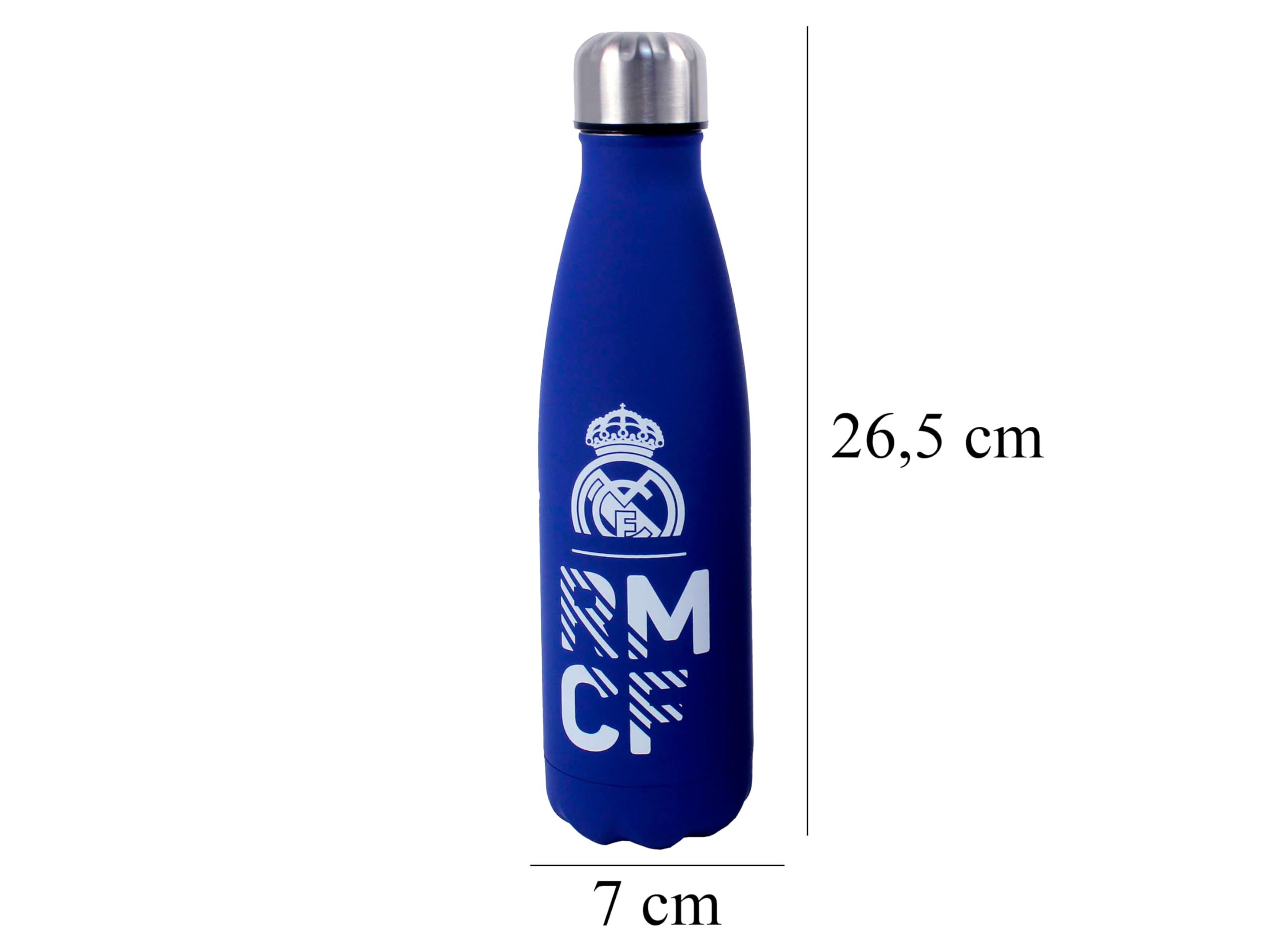 REAL MADRID CF Botella Cantimplora Acero Doble Pared 550 ml Azul Oficial