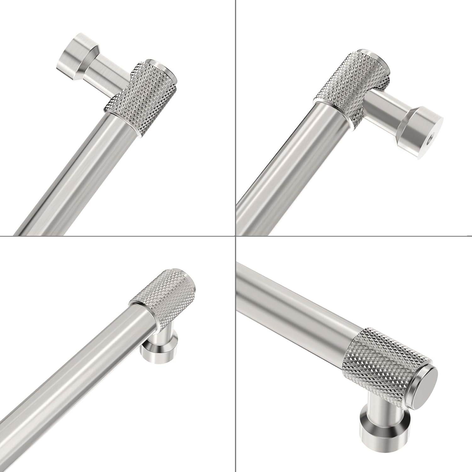 9BUILD 10 Pack Knurled Cabinet Pulls 5 Inch Brushed Satin Nickel Kitchen Cabinet Handles Cabinet Hardware Kitchen Handles for Cabinets Nickel Dresser Pulls Drawer Handle