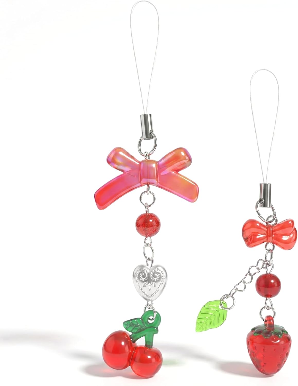 AGEN KGEN Y2K Pink Phone Cute Phone Charm - Strawberry Star Heart Charms, Camera Bag Pendants Decor for Women