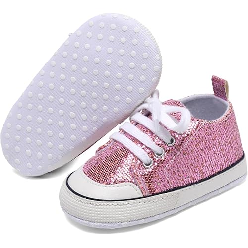 Unisex Baby Girls Boys Shoes Infant Soft Sole Canvas Newborn First Walkers High Top Anti-Slip Sneakers