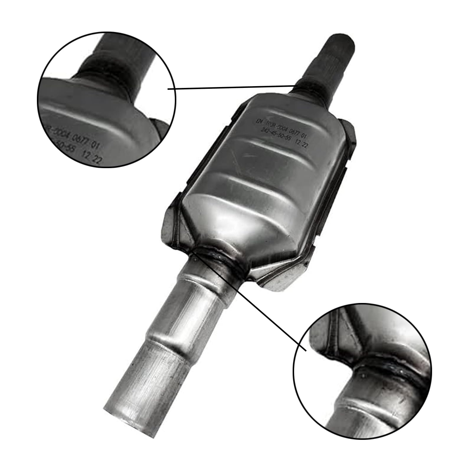 Universal Katalysator EURO 4 Norm aus Edelstahl Katalysator für alle Benzinmotoren bis 2000 ccm mit Stufenrohr Ø45mm / Ø50mm / Ø54mm