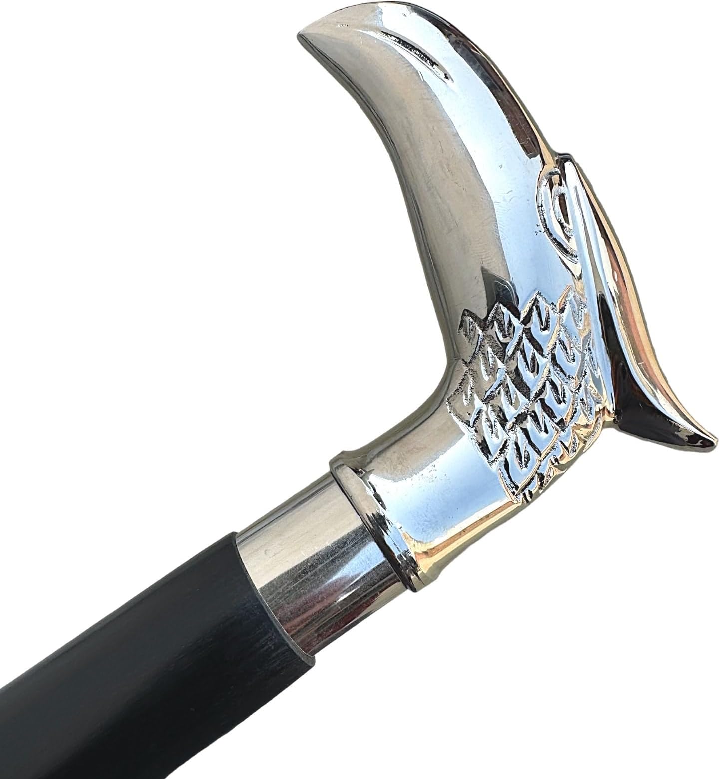 FYNJREX Eagle Walking Stick Silver - Rare Eagle Head Iron Cane Walking Stick for Men and Women - Canes and Walking Sticks with Metal Silver Handle.