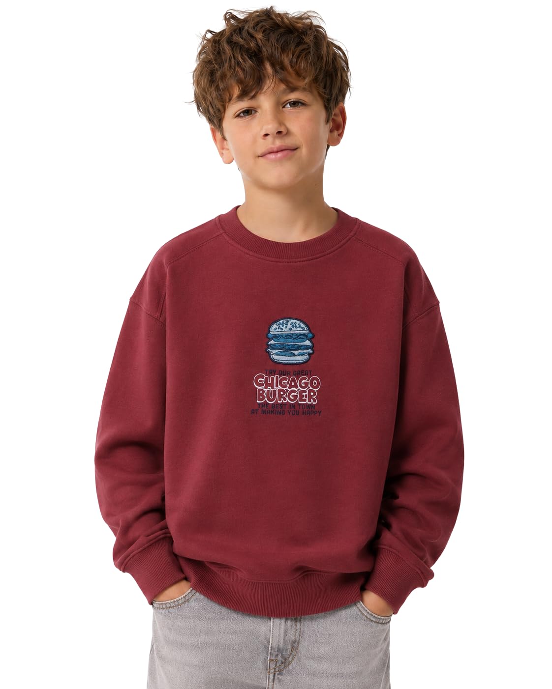 Alan Jones Clothing Boy's Oversized Sweatshirt | Stylish Printed Crew Neck Pullover for Kids | Age 6–16 Years | Soft & Warm Winter Wear-picture-39