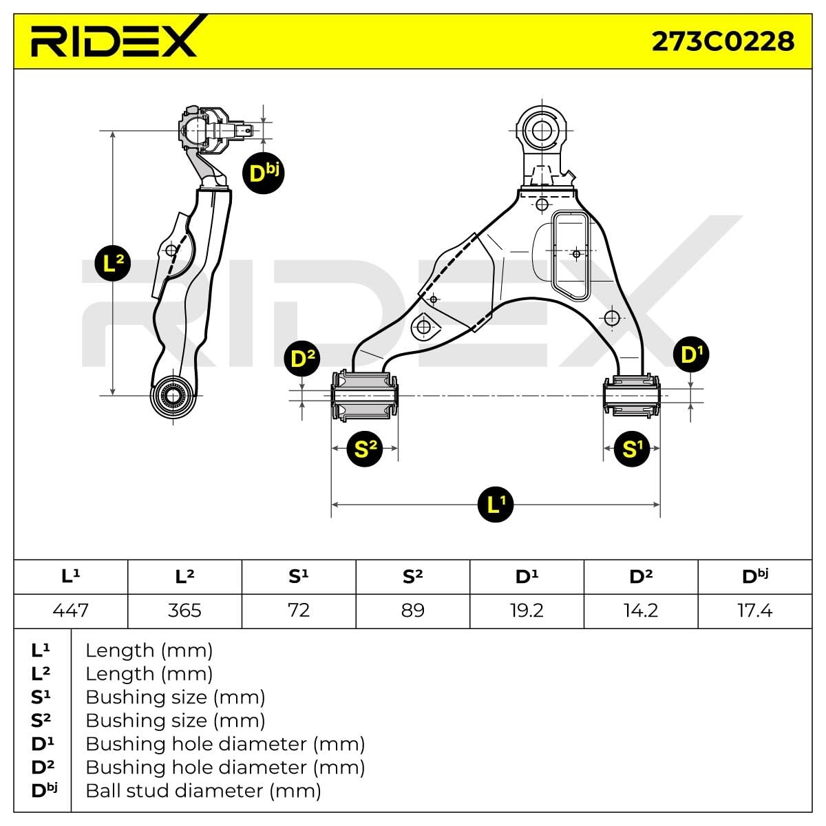 Wahacz Zawieszenia Koła RIDEX 273C0228 przód lewo Kompatybilny z TOYOTA FJ CRUISER GSJ1, LEXUS GX I J120