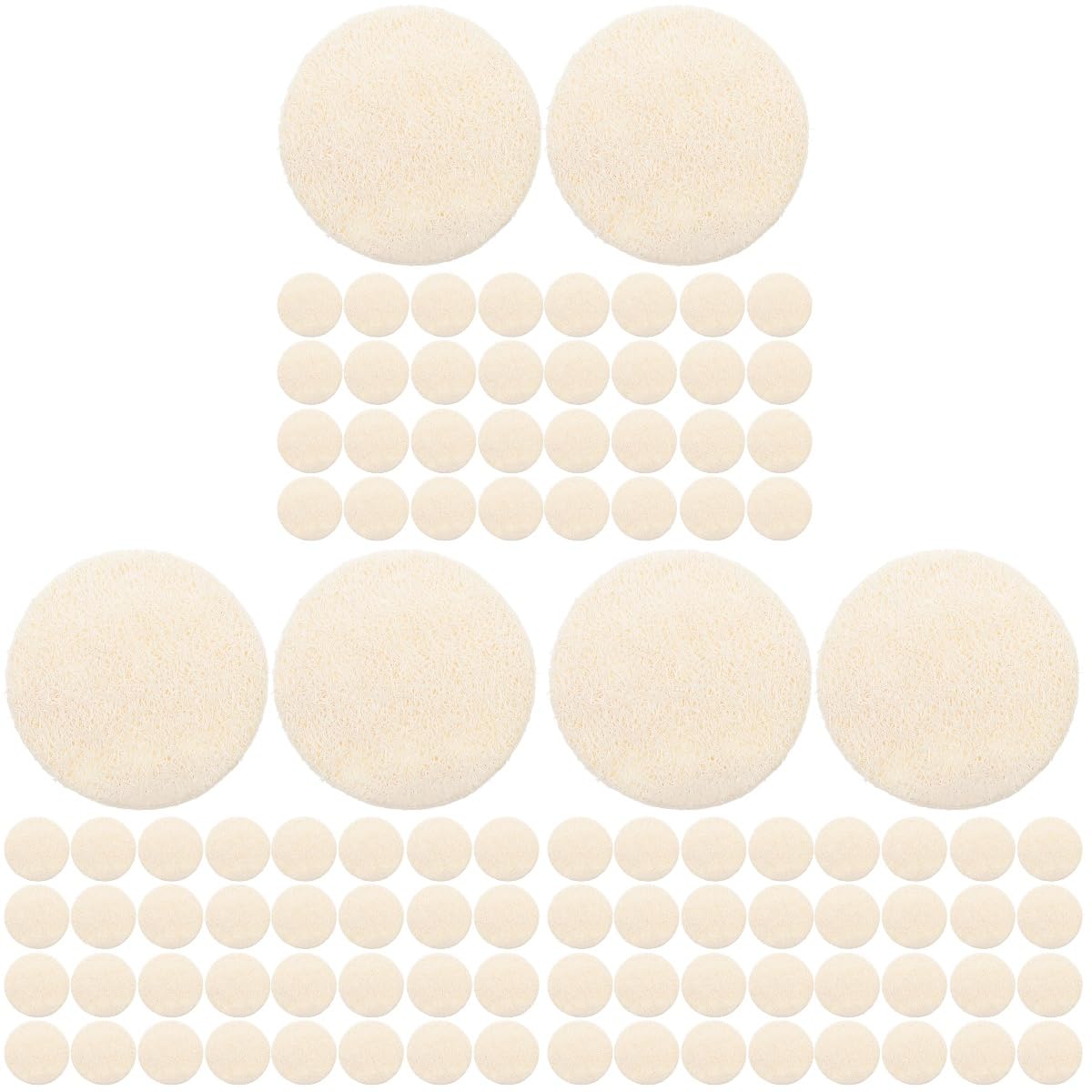 108pezzi Spugne Esfolianti Per Viso Luffa Naturale Pad Esfolianti Rotondi Per Pulizia e Rinnovo Della Per Uomini e Donne Compatta