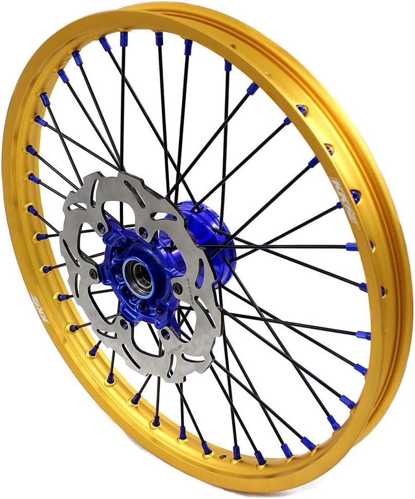KKE Front 1.6 * 21 Rear 2.15 * 19 Cast Wheels Rims Fit for Yamaha YZ125 YZ250 1999-2016 YZ250F 2001 YZ450F 2003 Wheel Gold Rim with Discs