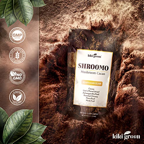 KIKI Green SHROOMO: Mushroom Coffee Alternative | Master Blend of Lion's Mane, Ashwagandha for Mental Clarity, Energy & Focus, Maca Root, Roasted Chicory, Monk Fruit | Cacao Coffee Alternative 8 oz - Image 5
