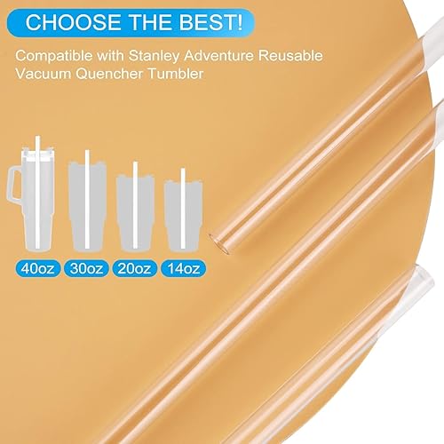Miniatura 10 de Paquete de 6 popotes de repuesto de silicona para vasos Stanley 20, 30, 40 onzas, popotes reutilizables compatibles con vaso Stanley de 40 onzas,