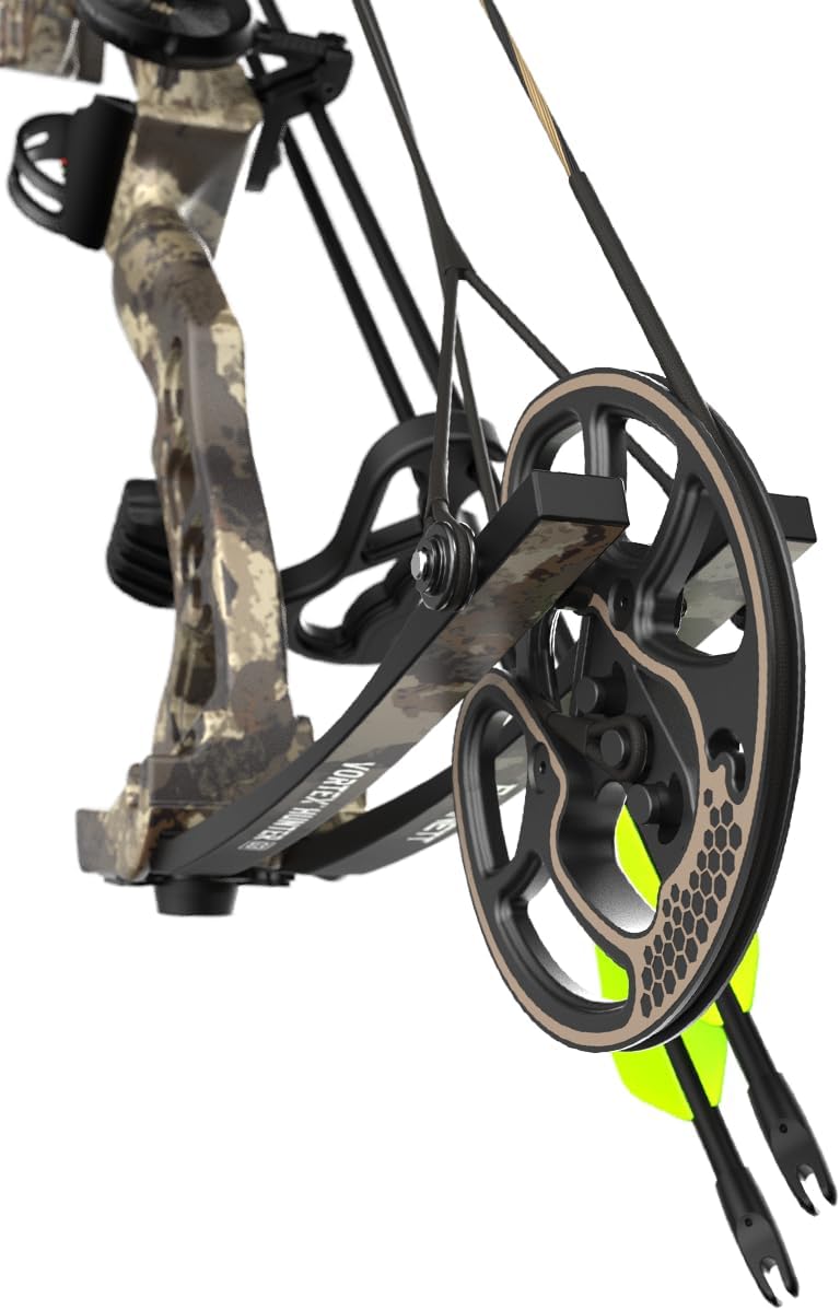Barnett Vortex Hunter G3 Compound Bow - 45-60lb Draw Weight, 26-30in Draw Length, Veil Camo, with D Loop, Arrow Rest, Quiver, Stabilizer, Adjustable 3 Pin Fiber Optic Sight - for Teens & Adults