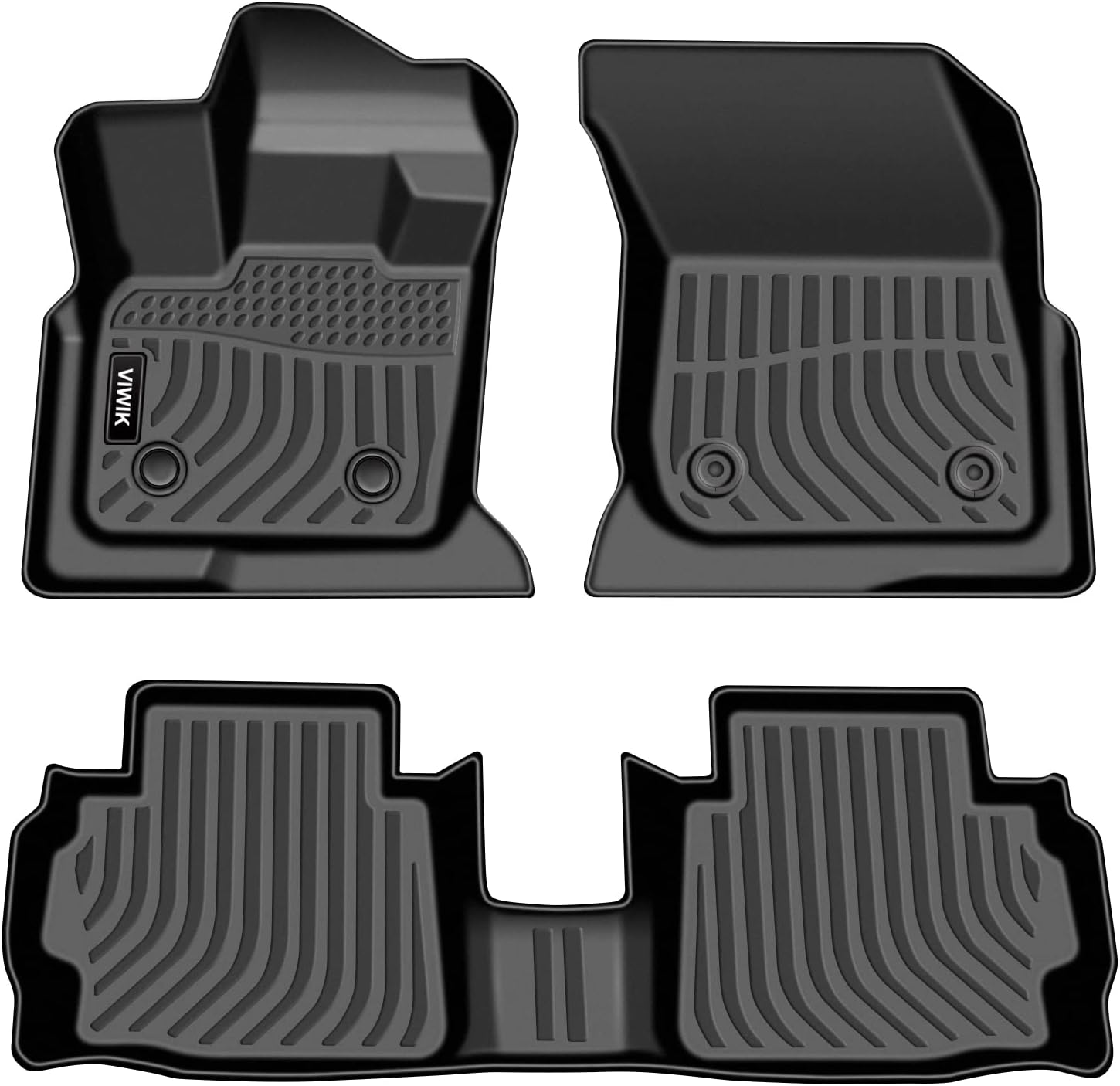 VIWIK Floor Mats Compatible for 2017-2021 Fusion/2017-2021 MKZ, Car Mats All Weather Protection Custom Full Set Floor Liners Include 1st and 2nd Row Front & Rear, Automotive Floor Mats TPE Black