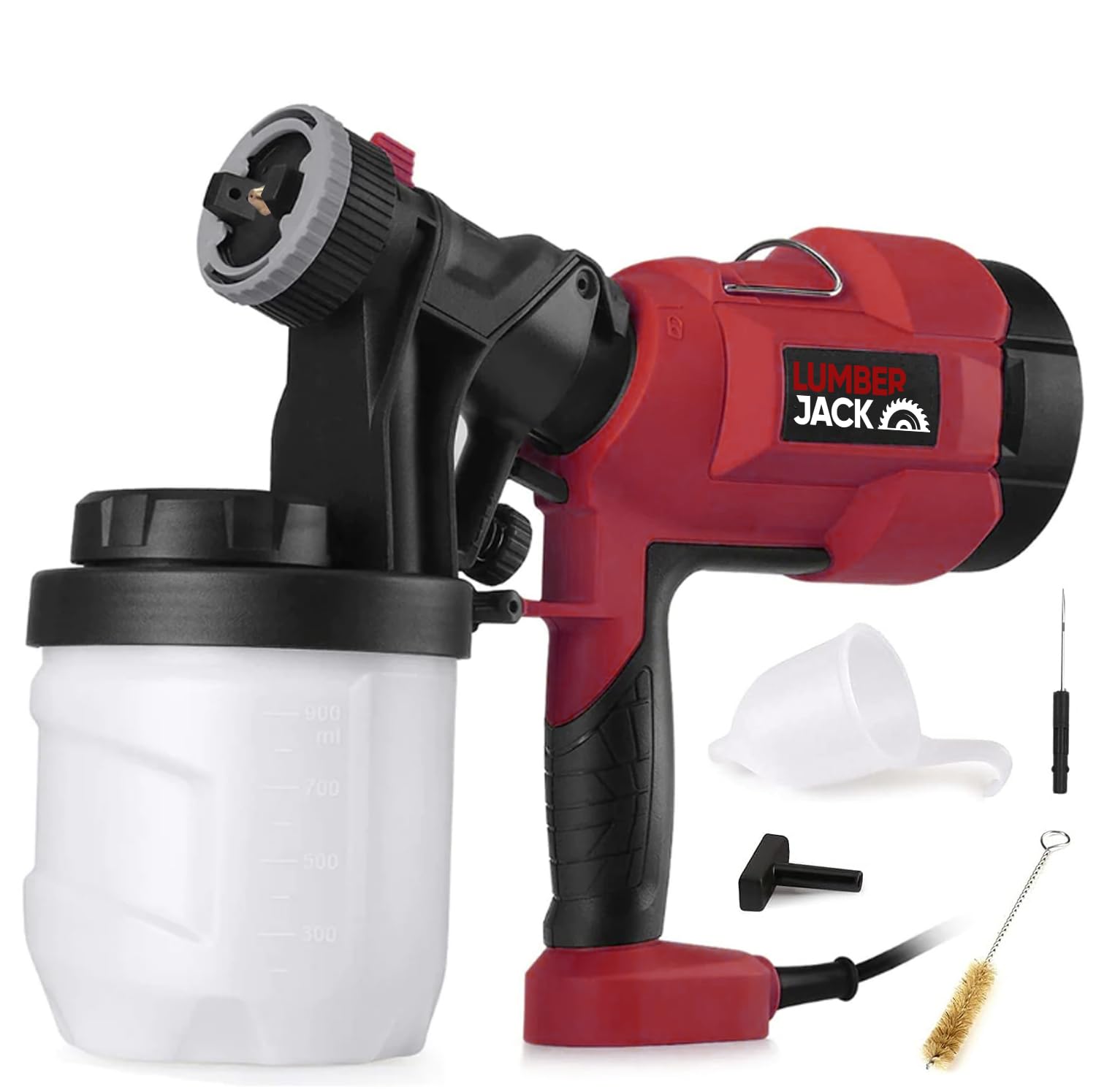 Lumberjack 500W Electric Paint Spray Gun with Copper Nozzle, 3 Spray Patterns