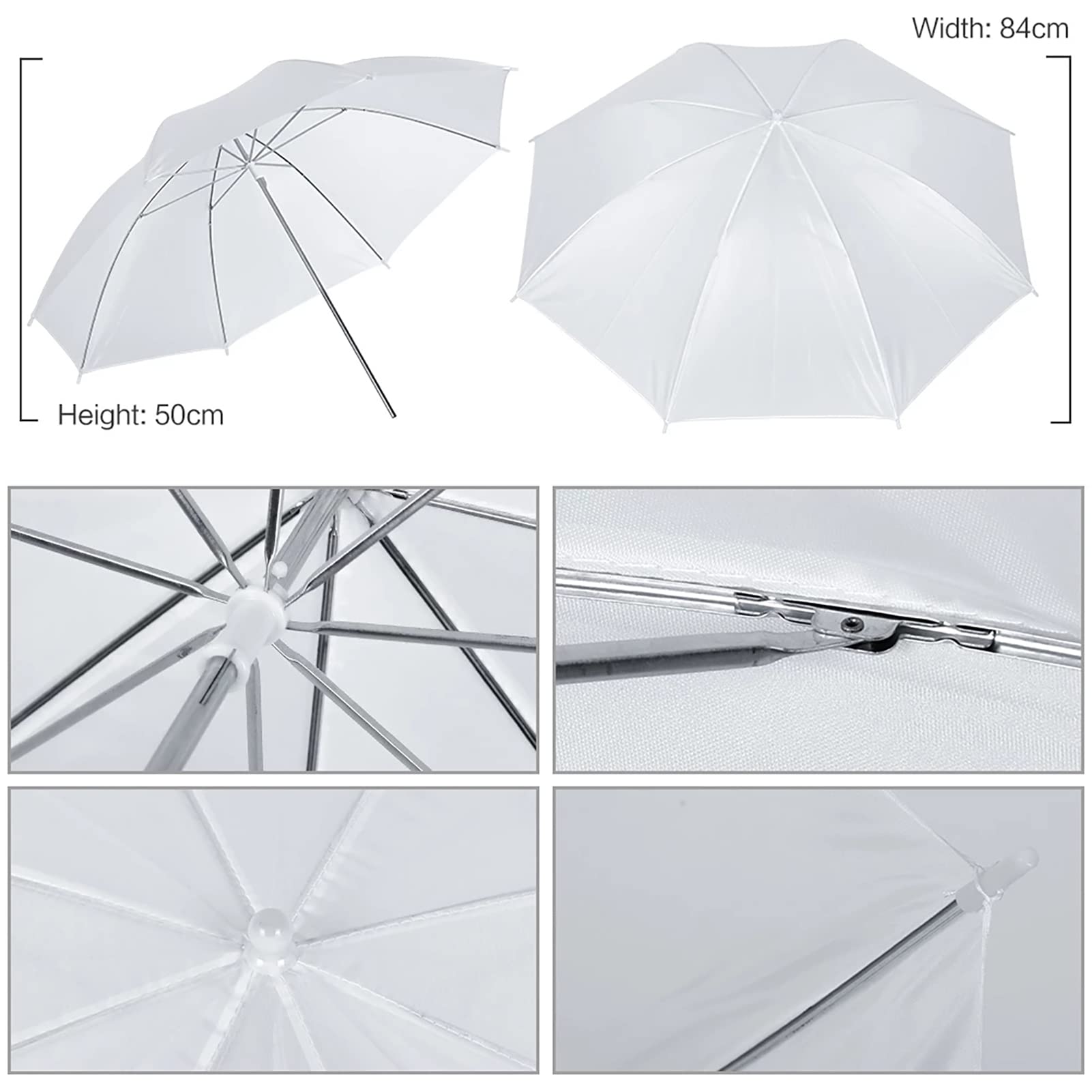 Softbox Fotografico Set con Fondale*3,Andoer Illuminazione Continua Luce da Studio Softbox 50x70cm *2 +Ombrelli 83cm*2 +Lampadine 45W *4 +Stativo 2M *4 +Supporti Per Sfondo +3M*2Morsetti*3 + Borsa