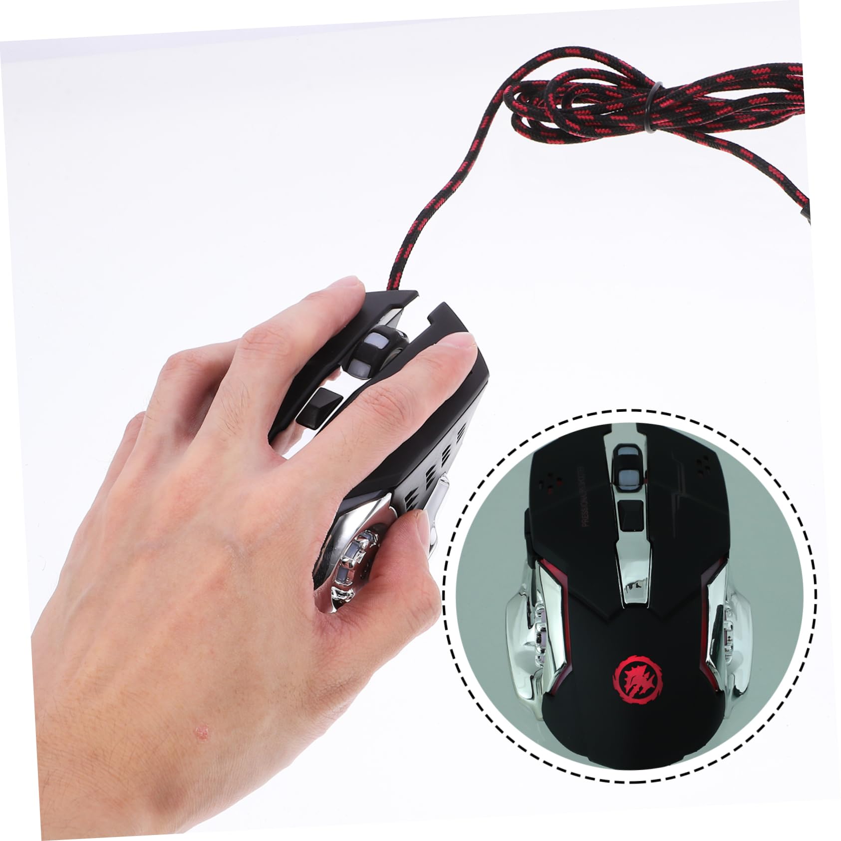 Gadpiparty 3pezzi Mouse Gaming Ergonomico Con Retroilluminazione Led Design Semplice e Comfort Dpi Compatibile Con Laptop e Desktop Materiale Resistente